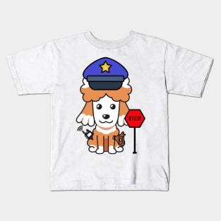 Funny Poodle Policeman Kids T-Shirt